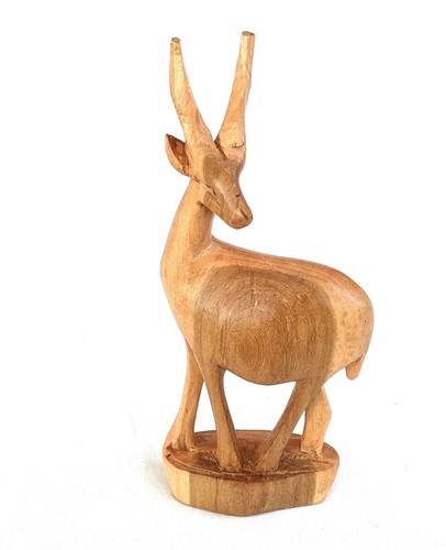 Hand carved wooden - carved, gazelle