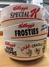 3 Vintage Kelloggs Cereal Bowls 1987 | Frosties, Rice Krispies & Special K |