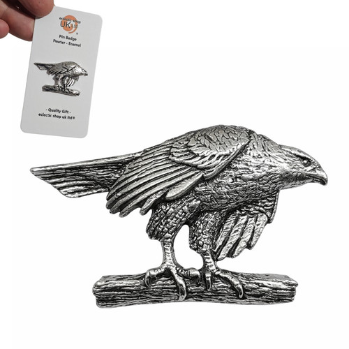 Goshawk pin pewter badge - goshawk, bird