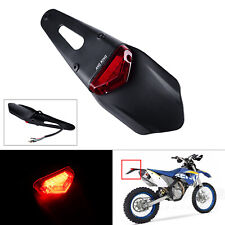 Universal Motorcycle LED Rear Brake Stop Tail Light Lamp Red Lens Fender Enduro