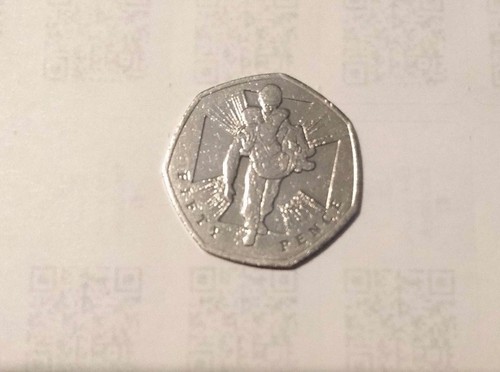 Wounded soldier 50p - wounded, fifty