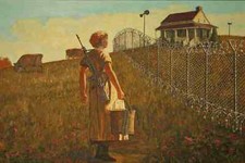 Banksy Ar15 Farmer Barbed Wire Fence Painting A4 10x8 Photo Print Poster