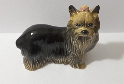 Ceramic dog figurine yorkie - ceramic,