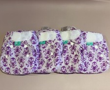 4 x Sz 1 TotsBots Stretch Bamboozle Purple Reusable Cloth Night Nappies Nappy