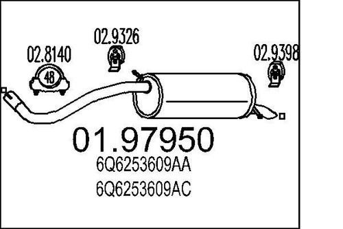 Mts 97950 muffler exhaust - mts,