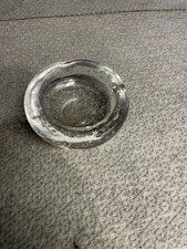 Old Heavy Small Glass Ashtray