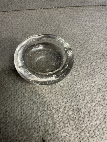 Old heavy small glass ashtray - old,
