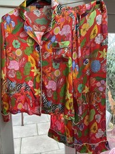 Karen Mabon Silk Pyjamas Size S UK 10 Long Sleeve ,