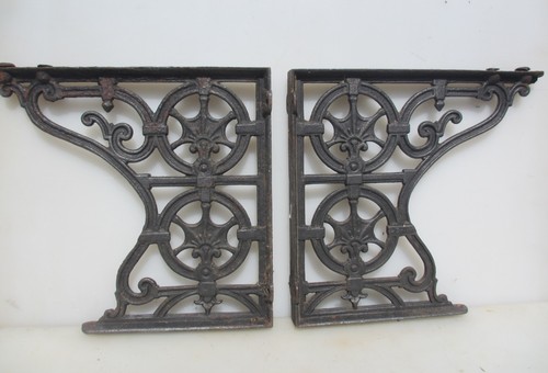 Victorian iron bench brackets - victorian,