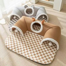 Cat Tunnel Bed for Indoor Cats Cat Hide And Seek Rug Toy Cat Activity Center NEW