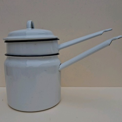 Vintage white black enamelware - vintage,