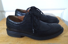 Clarks Brogues Wingtips Black Leather Mens Derby Shoes UK-7