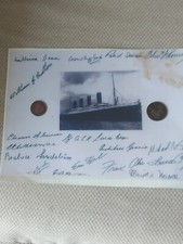 "TITANIC" A4 SIGNED PRINT(RARE) PRINTED SIGNATURES INCLUDE MILLVENA DEAN/EVA HAR