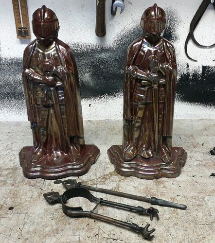 Pair antique lustre enamel - lustre,