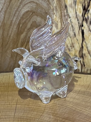 Glass flying pig - glass,