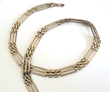 Lovely Vintage silver plated Gate link &  Panther chain necklace