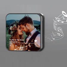 Personalised Music Fridge Magnet Custom Photo Album Play Songs Gift for Her Him