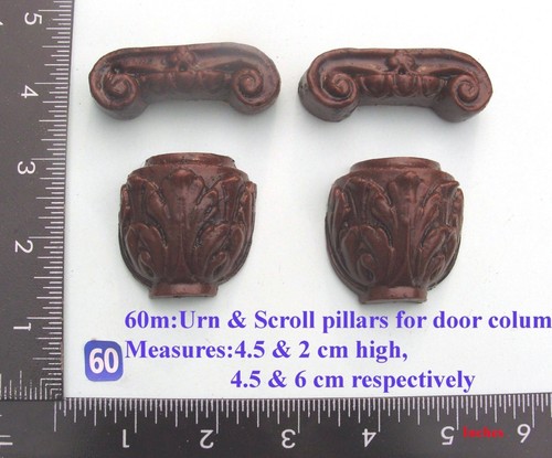 60m pair urn - 60m, scroll