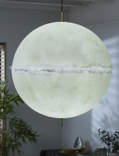 Modern Moon Ball Ceiling Light Large 70cm, fibreglass/resin, gold details.