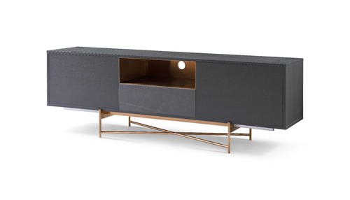 Large grey media sideboard - grey,