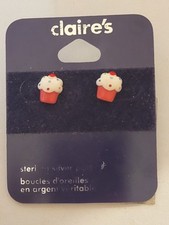 Sterling Silver Posts And Butterfly Cupcake Design Claires Accessories Earrings
