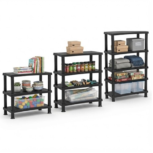 Black shelving unit - shelving,