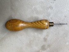 Vintage Carpenters steel Bradawl Beechwood & brass handle 13cm Original