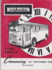 NORTH WESTERN BUS TIMETABLE BOOK SEP 1960 WITH ROUTE MAP