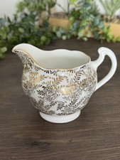 Crown Regent Gold Fern Design Milk Jug 9cm High
