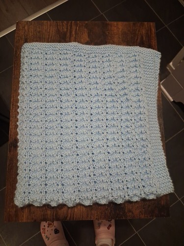 Hand knitted baby blanket - knitted,