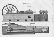 DEREHAM of Blackburn 15hp Condensing Engine Antique Engineering Print 1873