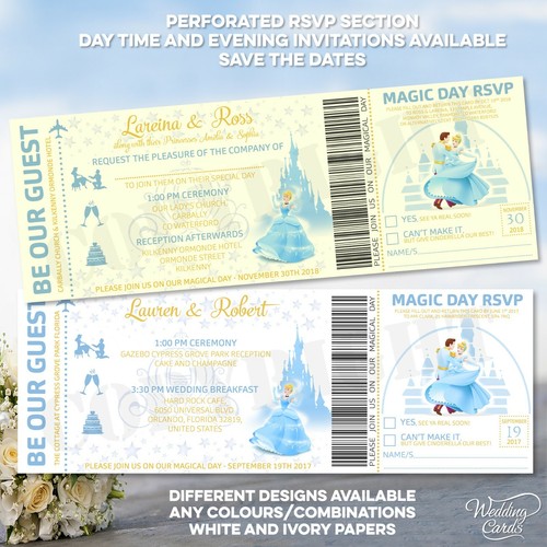 Cinderella invitations save - cinderella,