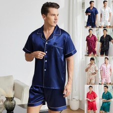 UK Set Mens Satin Silk Pajamas