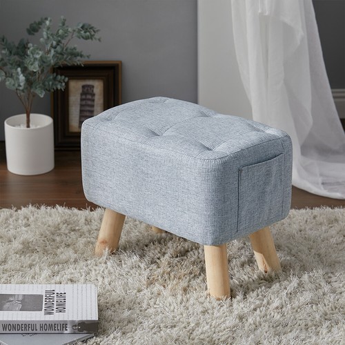Linen fabric footstool foot - footstool,