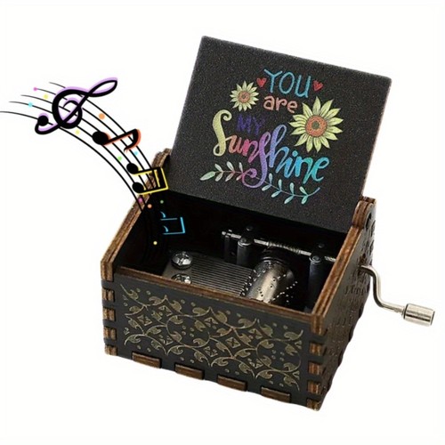 Vintage wooden music box - wooden, with