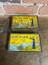 Vintage Tin Bulwark Cut Plug Tobacco Advertising Collectable x2