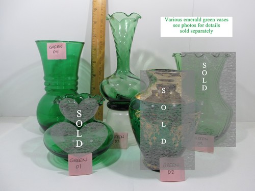 Modern green glass vases sold - modern, vases,