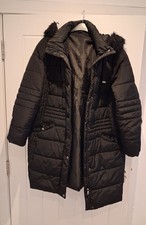 COSY  BLACK PADDED COAT WITH