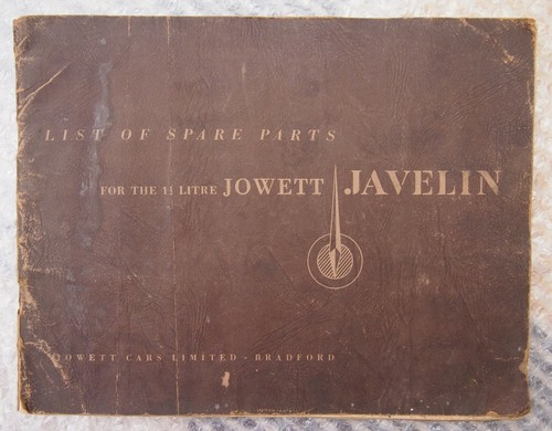 Jowett javelin parts list - parts,
