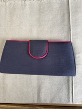 Ladies Jacques Vert Grey With Pink Trim Bag Shoulder Or Clutch