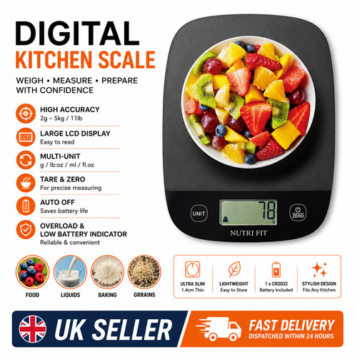 Digital kitchen food scale - scale, 5kg