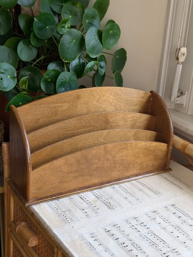 Vintage oak desk letter tray - oak,
