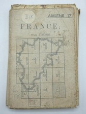 1916 WW1 Cloth  MAP - FRANCE -