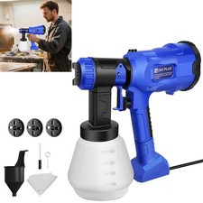 1000ML Spray Gun Cordless Fence Wall Paint Sprayer Electric Airless HVLP+4Nozzle