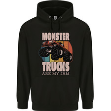 Monster Trucks are My Jam Funny Mens 80% Cotton Hoodie