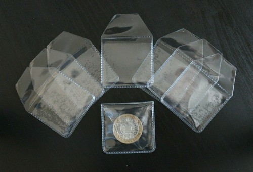 Clear plastic coin holders - clear,