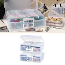 Photo Storage Box 4" x 6" Craft Storage Photo Cases Clear Plastic Organizer UK