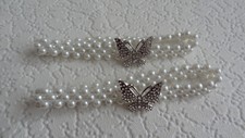 2x Curtain Tie backs Butterfly & Faux Pearl