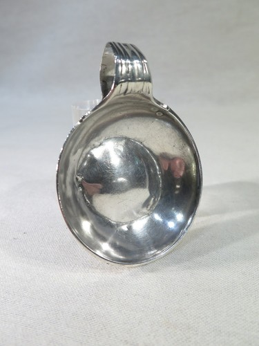 Antique solid silver tastevin - antique,