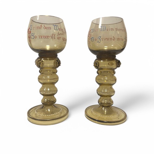 Antique roemer wine glasses - 2,